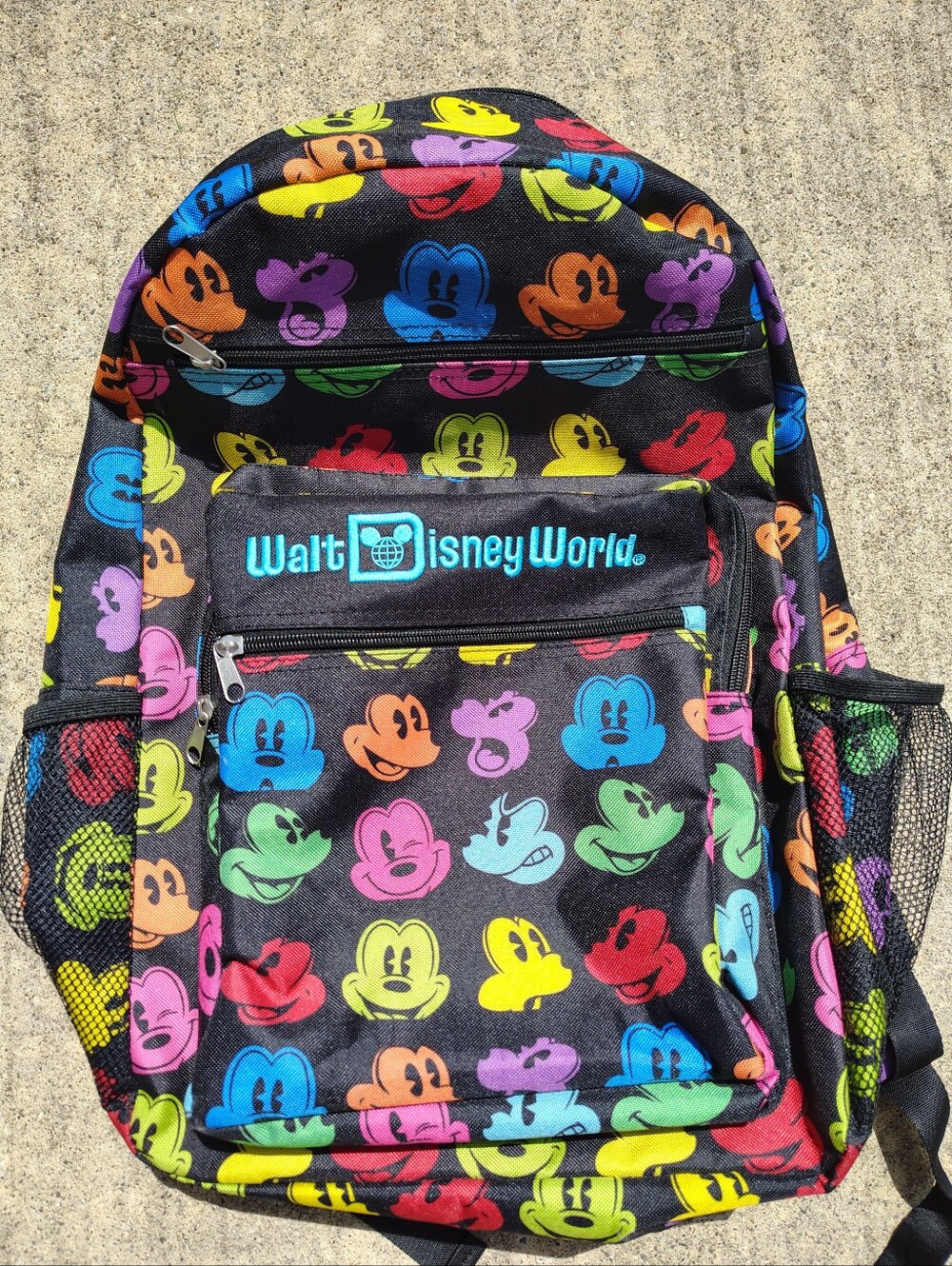 Authentic Disney Parks Mickey Mouse Black Multicolor Silhouette Large Backpack - Picture 4 of 12